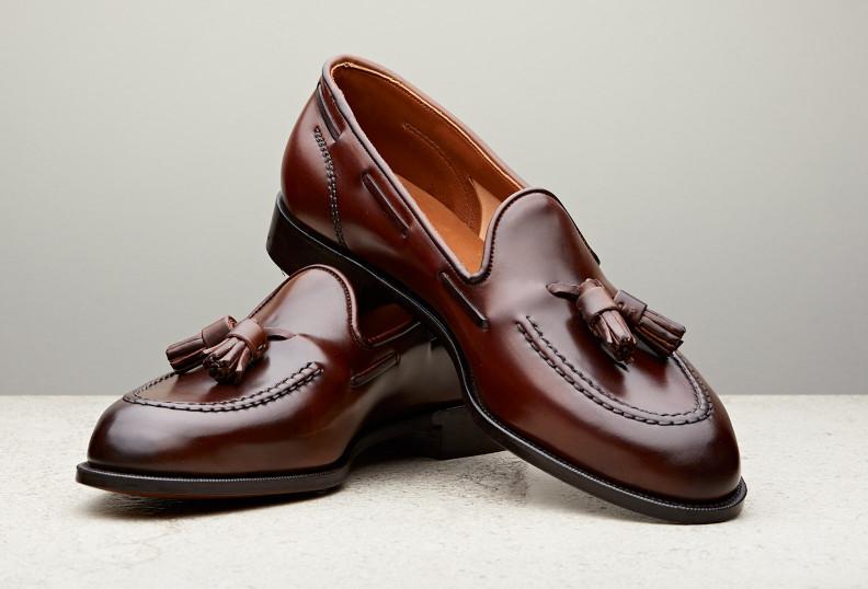 Edward Green Greenwich Unlined 184 Last — Cognac Cordovan With Slim Leather Soles