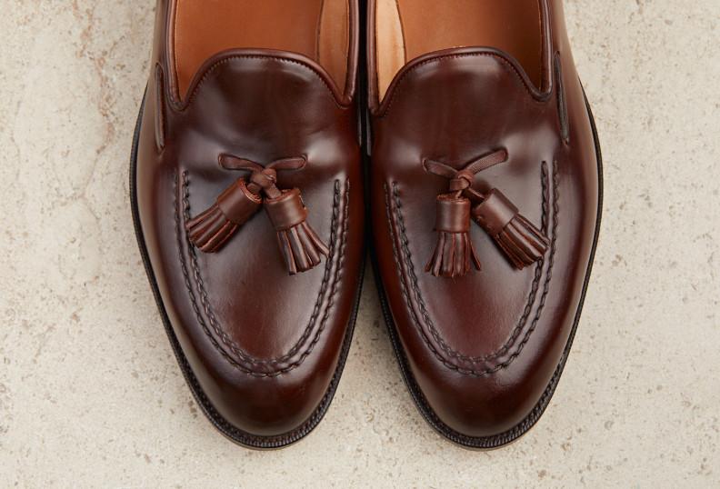 Edward Green Greenwich Unlined 184 Last — Cognac Cordovan With Slim Leather Soles
