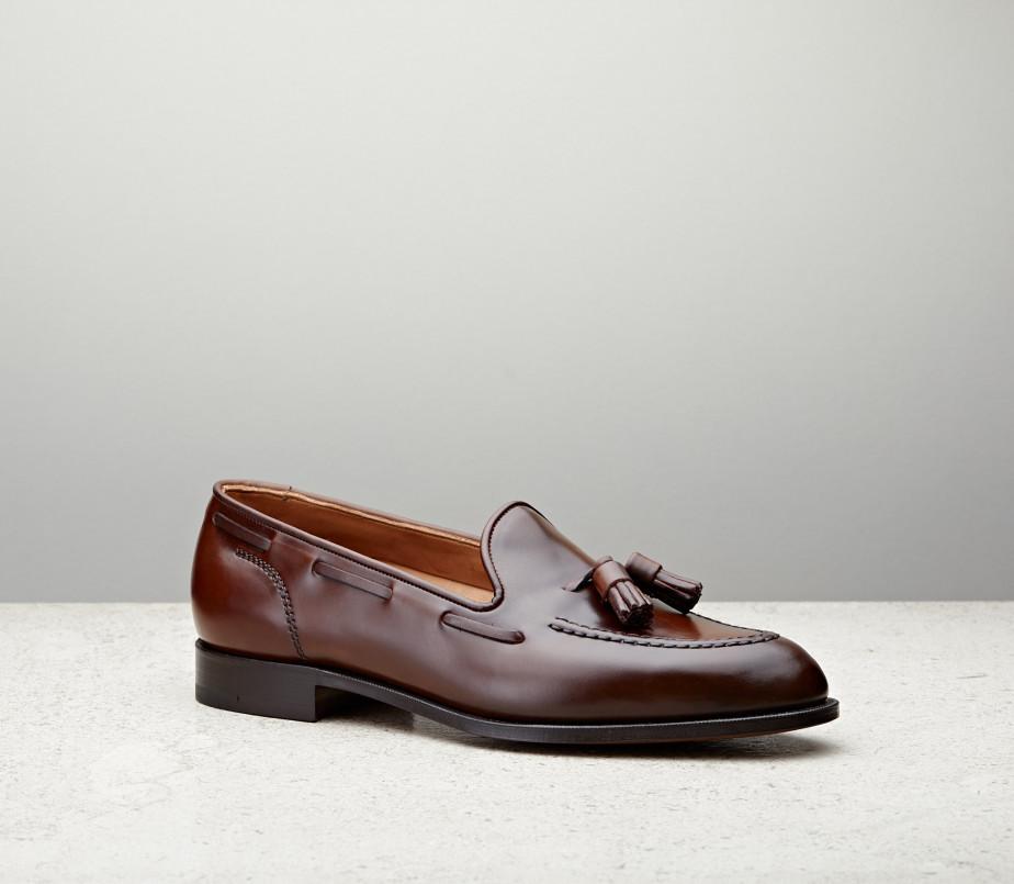 edward green Greenwich Unlined 184 Last — cognac cordovan with slim leather soles