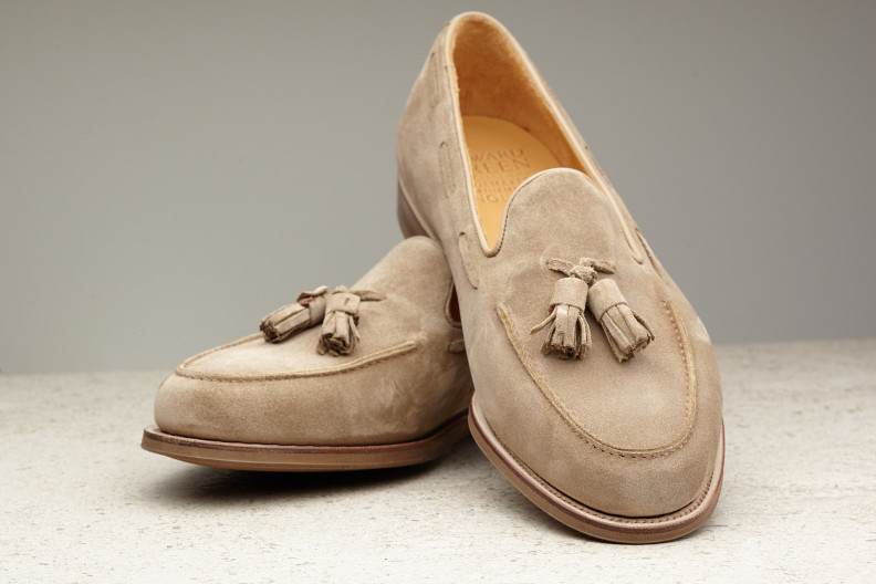 Edward Green Hampstead 137 Last — Mushroom Suede With Slim Rubber Soles