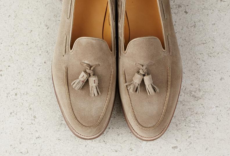 Edward Green Hampstead 137 Last — Mushroom Suede With Slim Rubber Soles