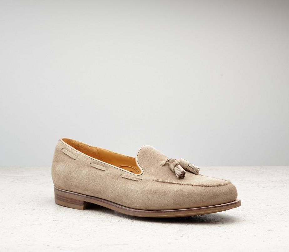 edward green Hampstead 137 Last — mushroom suede with slim rubber soles