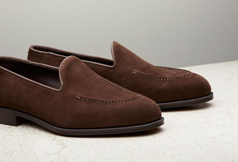 Edward Green Hampton 184 Last — Mink Suede With Slim Leather Soles