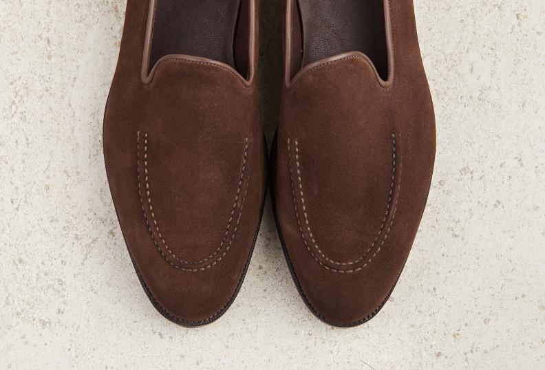 Edward Green Hampton 184 Last — Mink Suede With Slim Leather Soles
