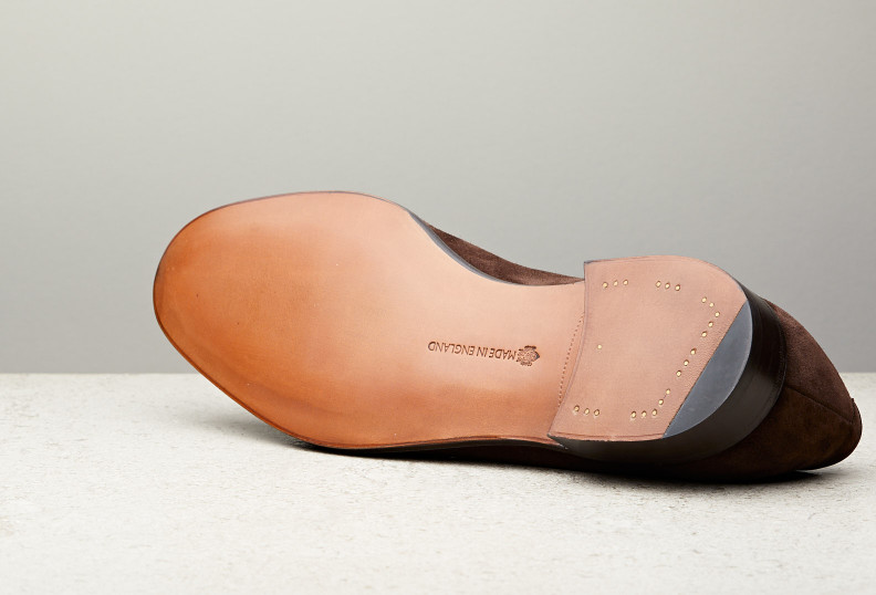 Edward Green Hampton 184 Last — Mink Suede With Slim Leather Soles