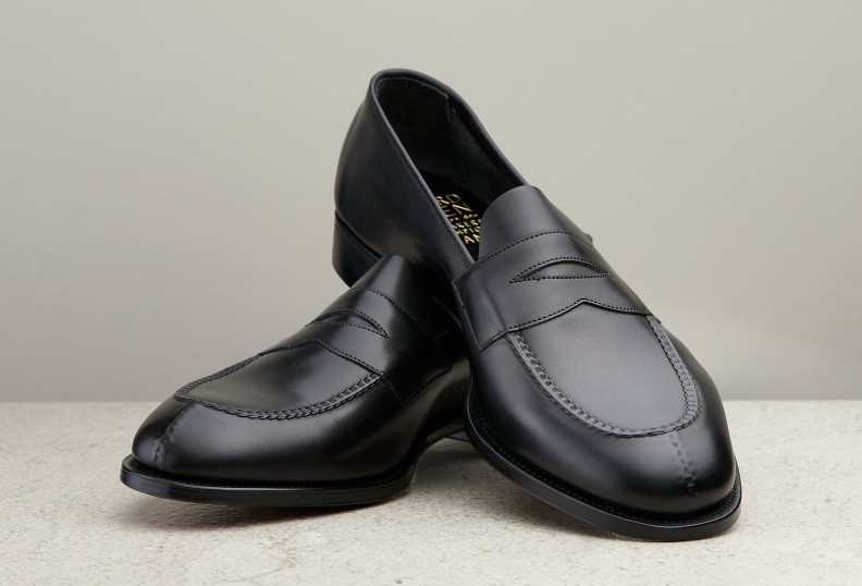 Edward Green Harrow 61 Last — Black Calf With Slim Leather Soles