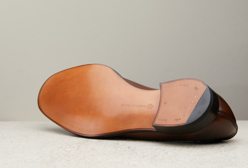 Edward Green Harrow 61 Last — Dark Oak Antique Calf With Slim Leather Soles
