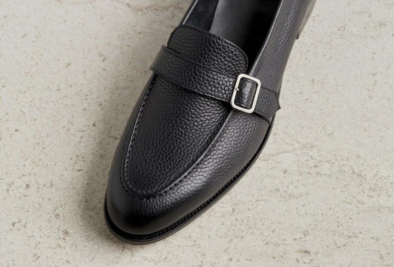 Edward Green Horton 184 Last — Black Cotswold Grain With Slim Leather Soles