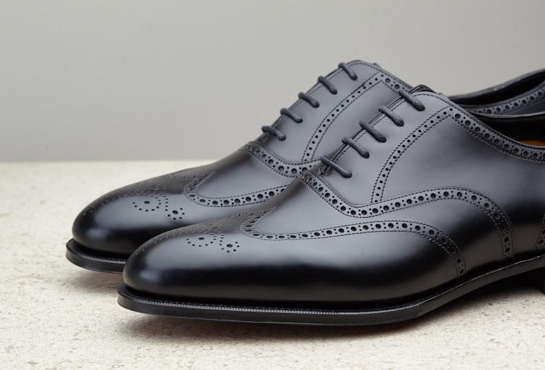 Edward Green Inverness 82 Last — Black Calf With Single Leather Soles