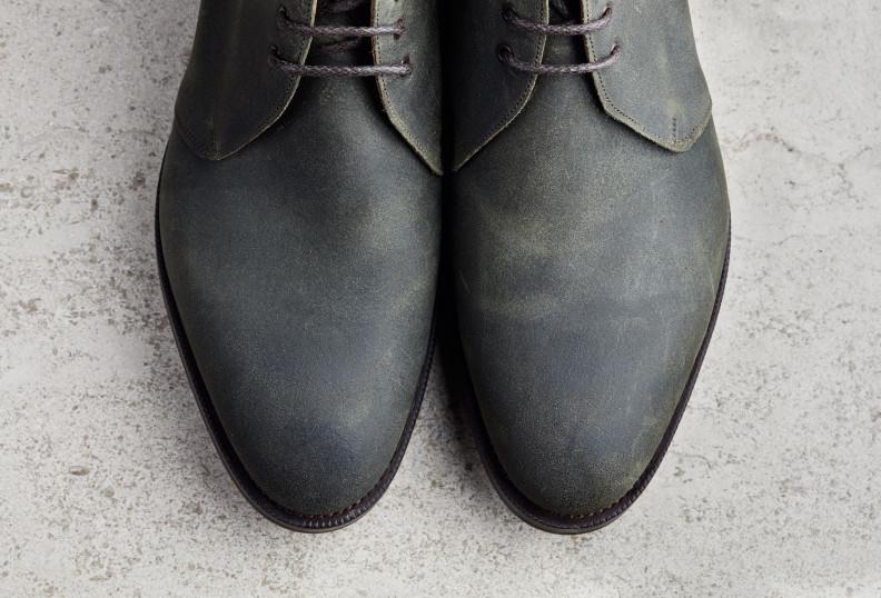 Edward Green Lanark 202 Last — Khaki Waxed Suede With Dainite Rubber Soles
