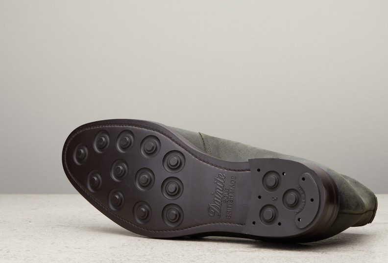 Edward Green Lanark 202 Last — Khaki Waxed Suede With Dainite Rubber Soles