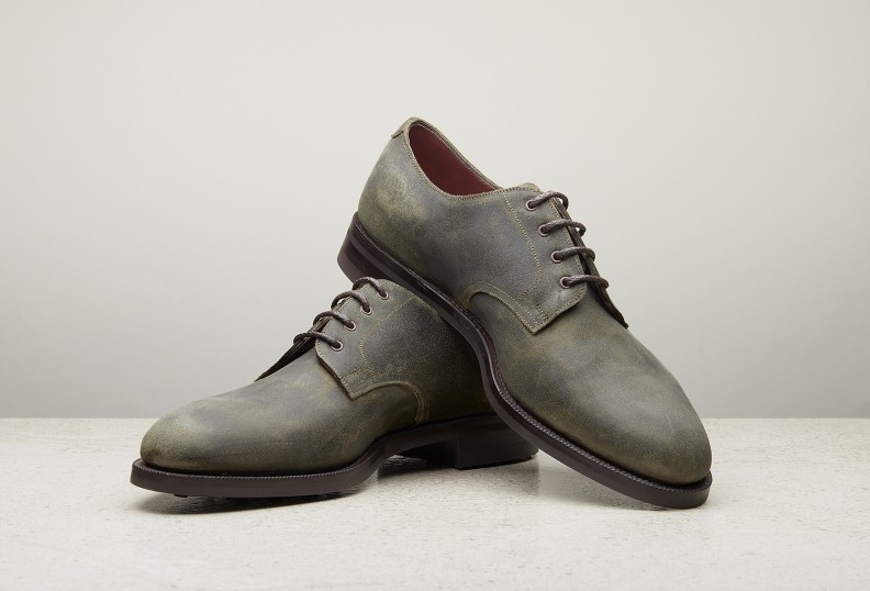 Edward Green Leith 202 Last — Khaki Waxed Suede With Dainite Rubber Soles