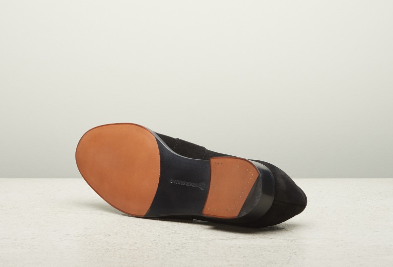 Edward Green Montpellier Unlined 184 Last — Black Suede With Slim Leather Soles