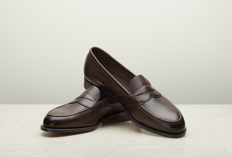 Edward Green Montpellier Unlined 184 Last — Dark Brown London Grain With Slim Leather Soles