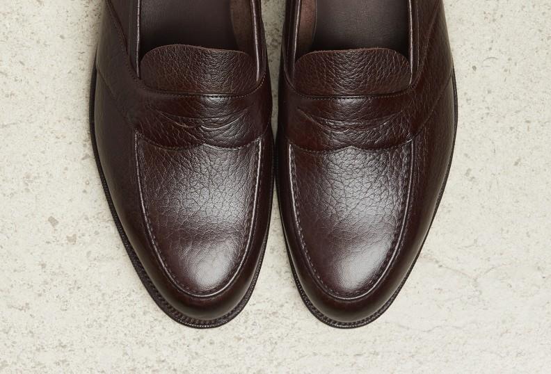 Edward Green Montpellier Unlined 184 Last — Dark Brown London Grain With Slim Leather Soles
