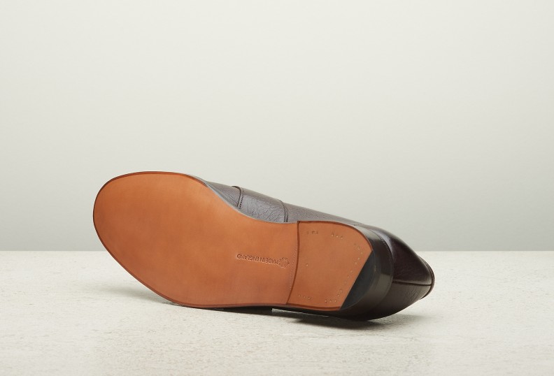 Edward Green Montpellier Unlined 184 Last — Dark Brown London Grain With Slim Leather Soles