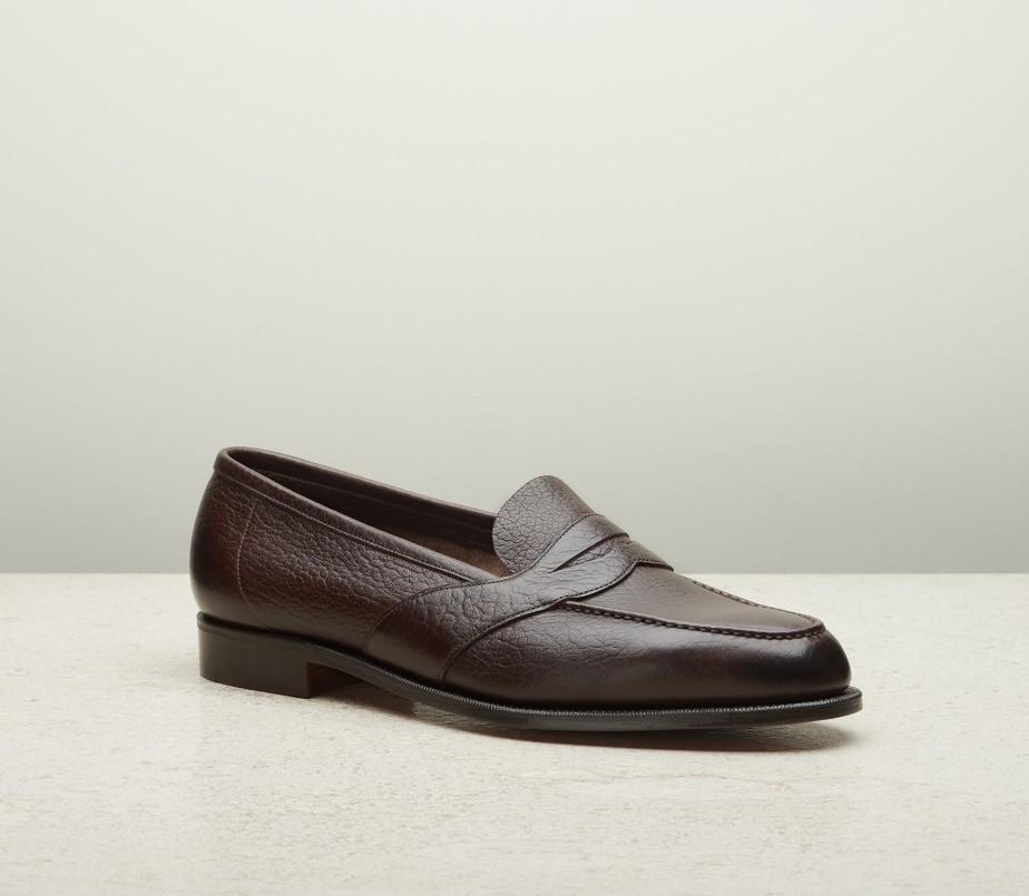 edward green Montpellier Unlined 184 Last — dark brown london grain with slim leather soles