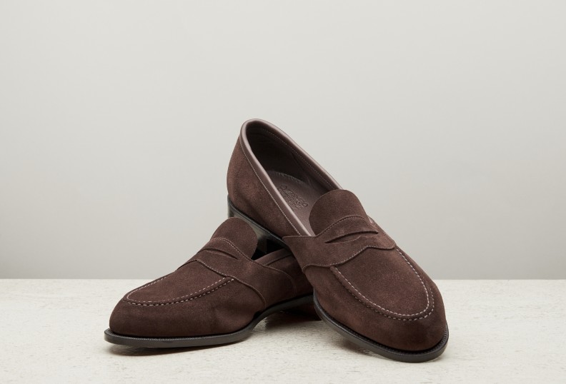 Edward Green Montpellier Unlined 184 Last — Mink Suede With Slim Leather Soles