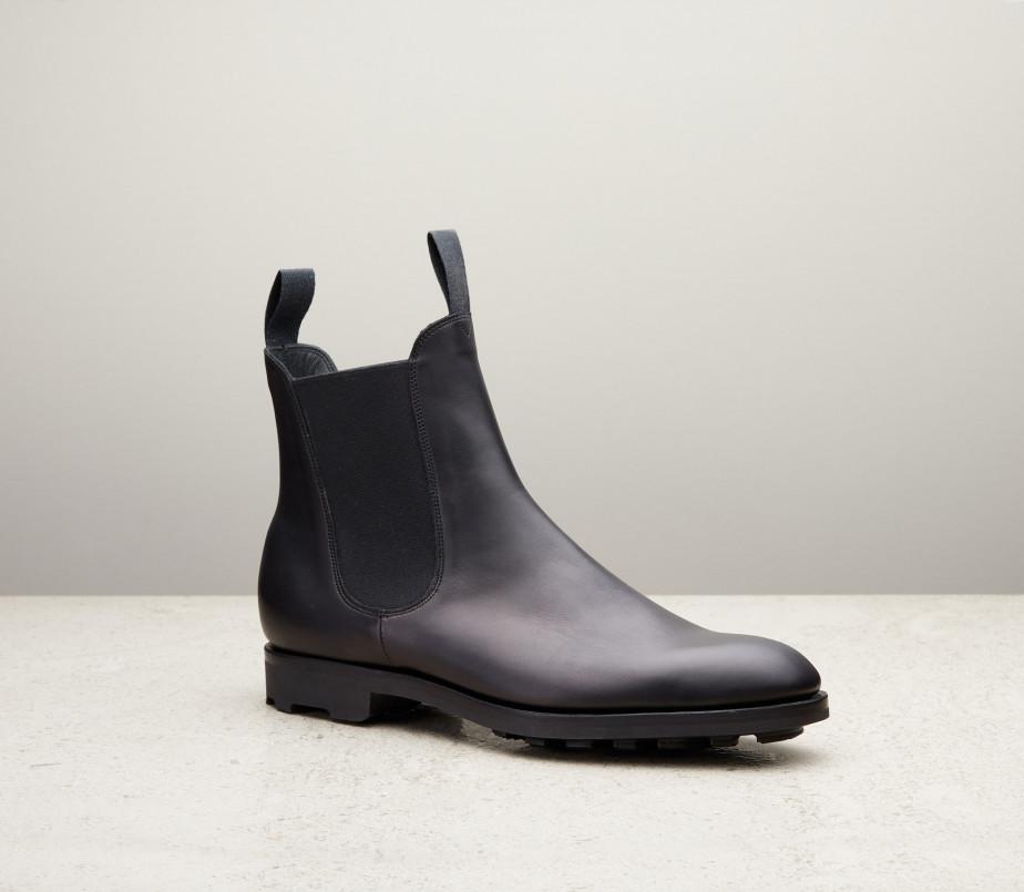 edward green Newmarket 303 last — black arno with ridgeway sole