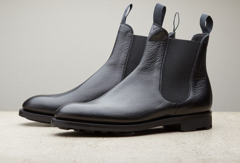 Edward Green Newmarket 303 Last — Black London Grain With Rugged Ridgeway Soles