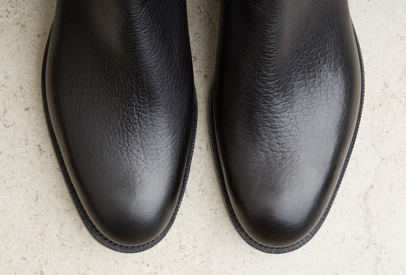 Edward Green Newmarket 303 Last — Black London Grain With Rugged Ridgeway Soles