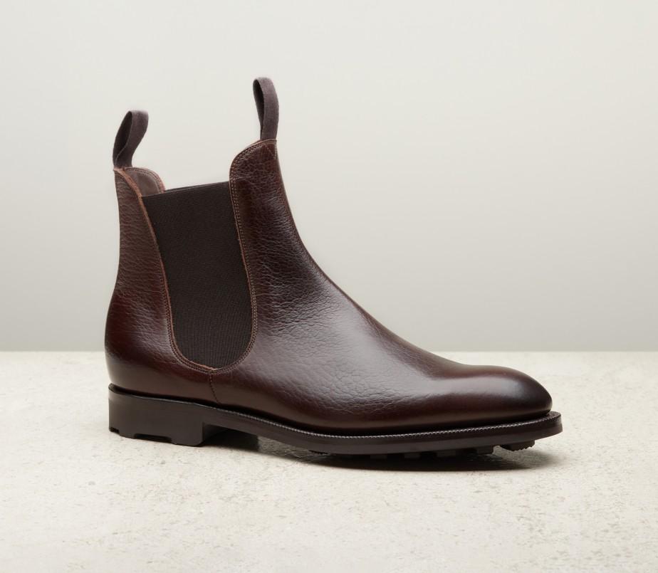 edward green Newmarket 303 Last — dark brown london grain with rugged ridgeway soles