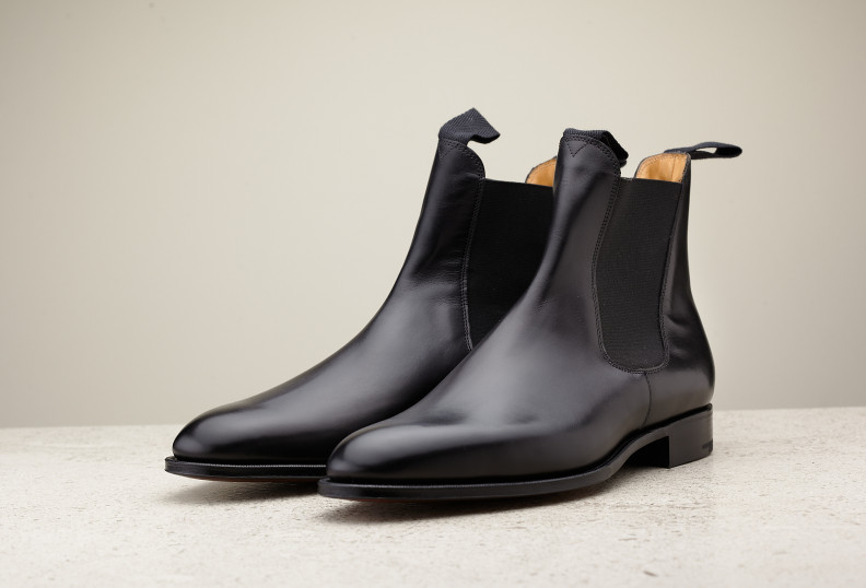 Edward Green Newmarket 82 Last — Black Calf With Single Leather Soles