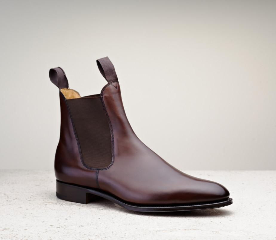 edward green Newmarket 82 last — dark oak antique calf with single leather soles