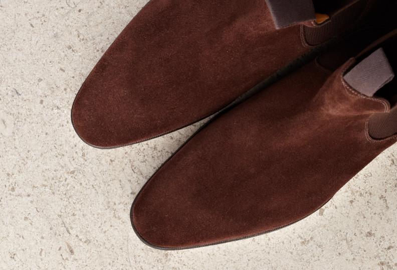 Edward Green Newmarket 82 Last — Mink Suede With Single Leather Soles