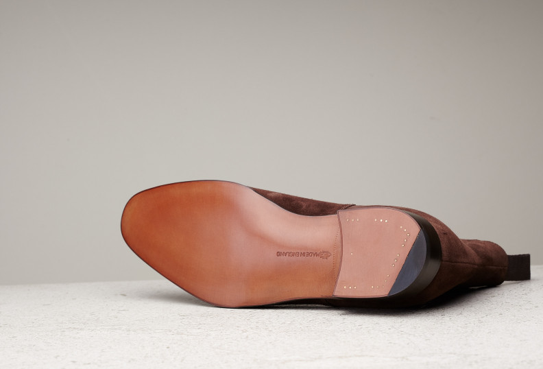 Edward Green Newmarket 82 Last — Mink Suede With Single Leather Soles