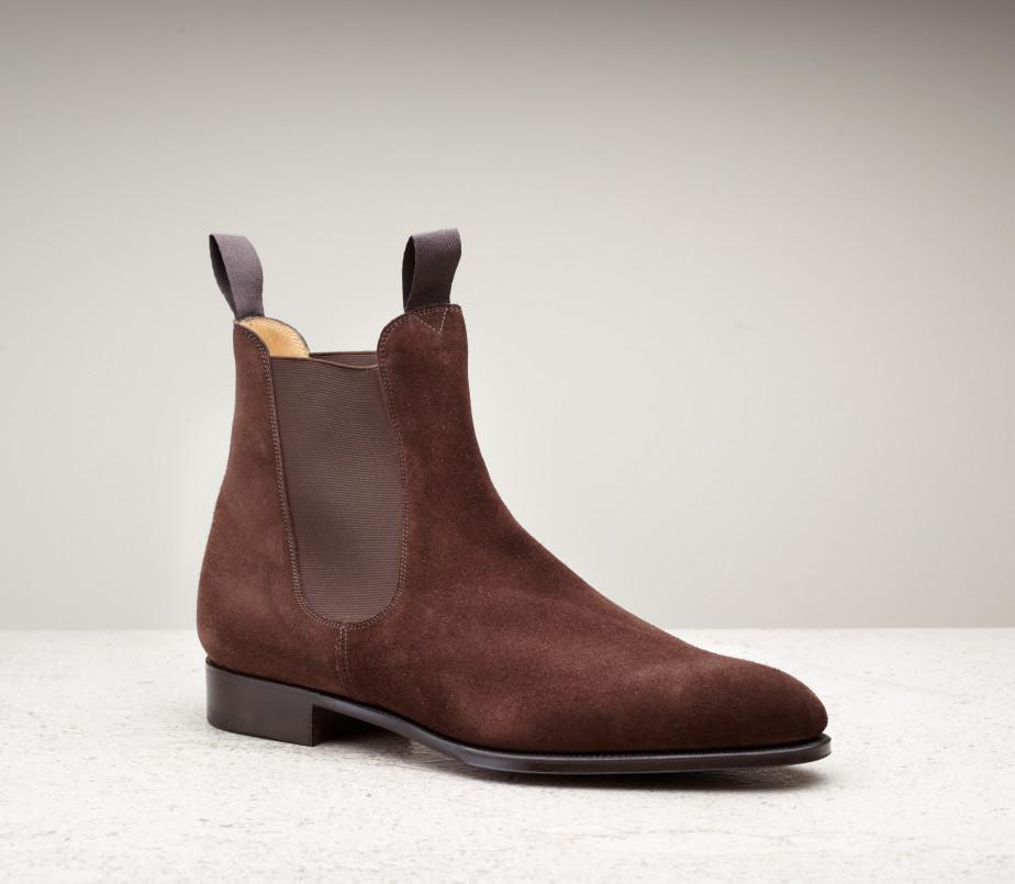 edward green Newmarket 82 last — mink suede with single leather soles