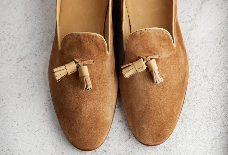 Edward Green Penzance 389 Last — Mace Baby Calf Suede With Leather Soles