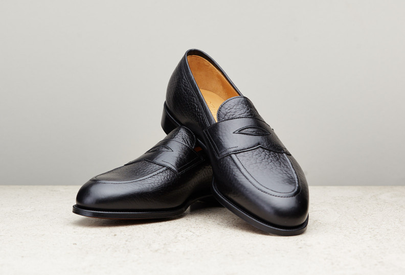 Edward Green Piccadilly 184 Last — Black London Grain With Slim Leather Soles