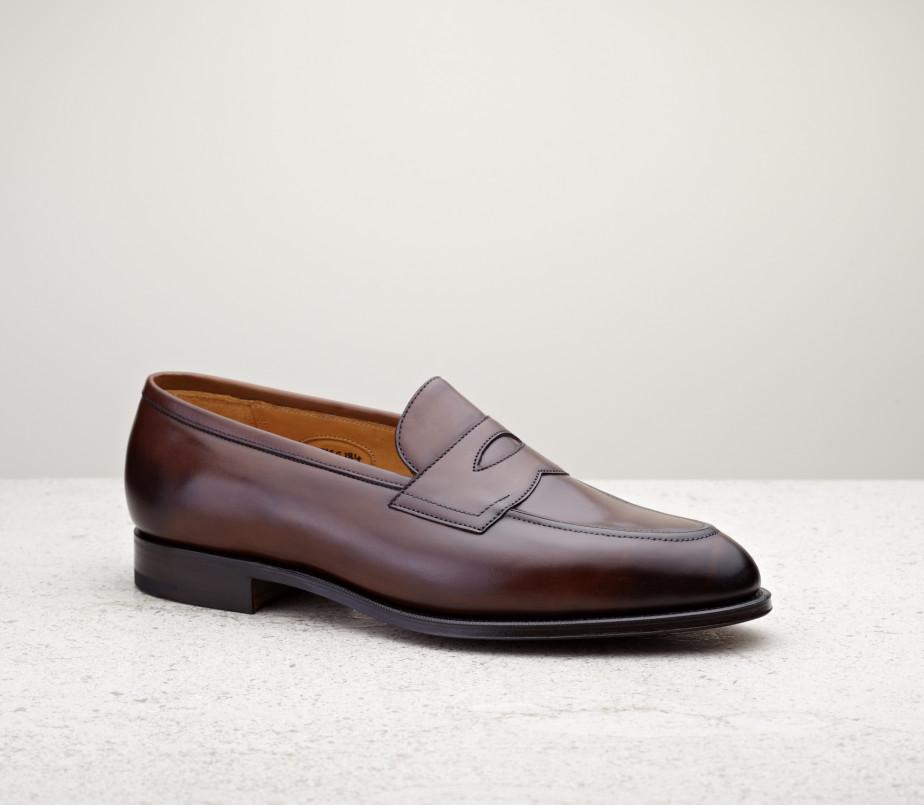 edward green Piccadilly 184 last — dark oak antique calf with light leather soles
