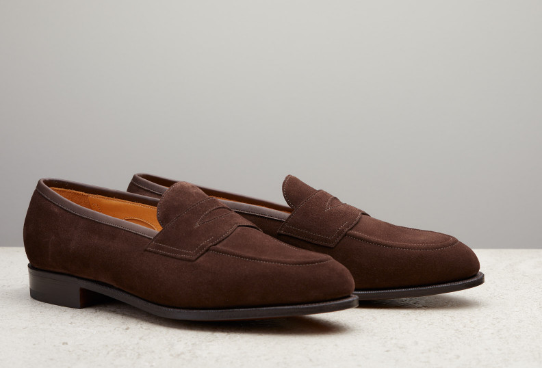 Edward Green Piccadilly 184 Last — Mink Suede With Slim Leather Soles