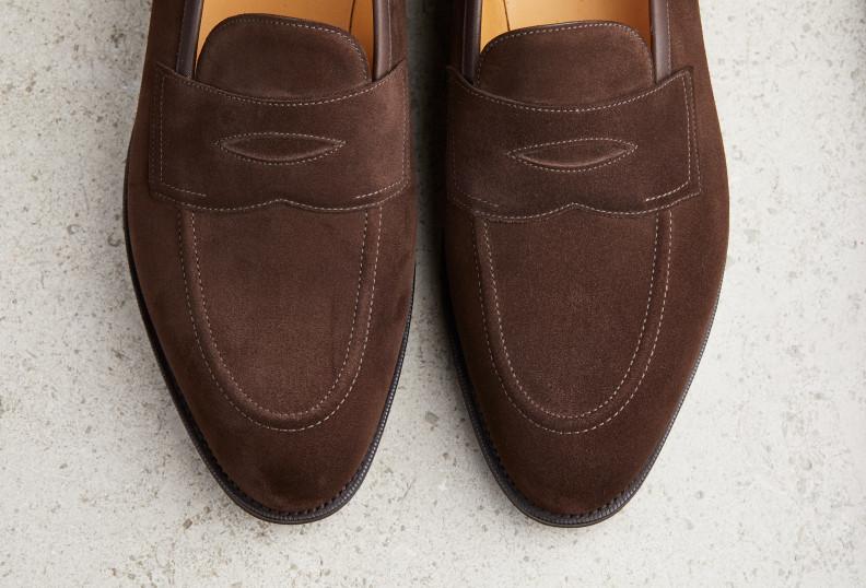 Edward Green Piccadilly 184 Last — Mink Suede With Slim Rubber Soles