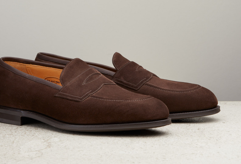 Edward Green Piccadilly 184 Last — Mink Suede With Slim Rubber Soles