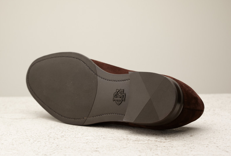 Edward Green Piccadilly 184 Last — Mink Suede With Slim Rubber Soles