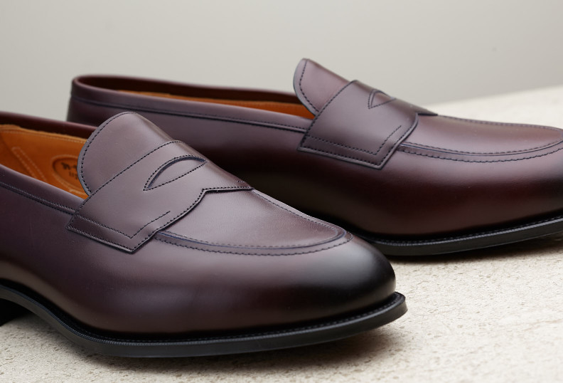 Edward Green Piccadilly 184 Last — Nightshade Antique Calf With Light Leather Soles