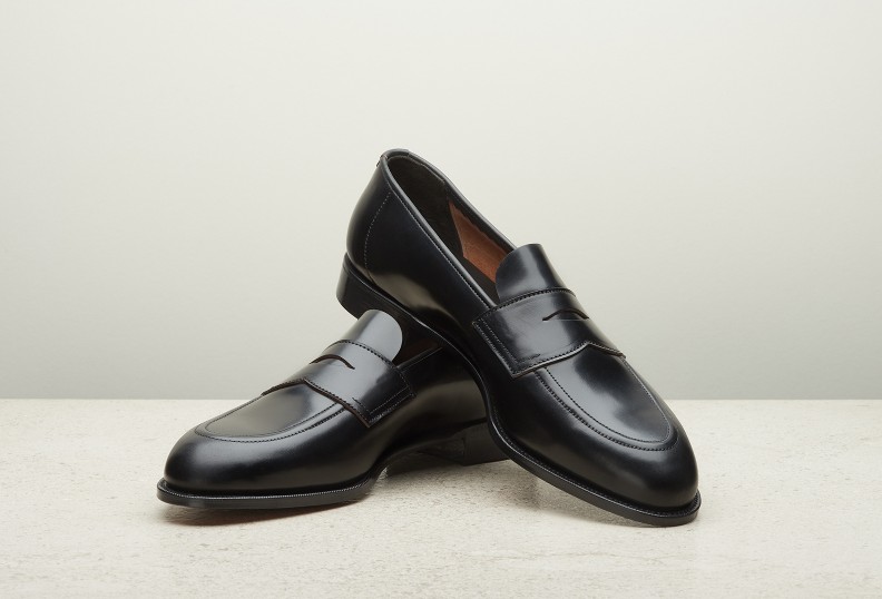 Edward Green Piccadilly Unlined 184 Last — Black Cordovan With Slim Leather Soles