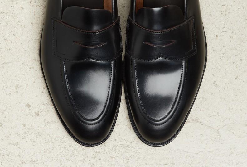 Edward Green Piccadilly Unlined 184 Last — Black Cordovan With Slim Leather Soles