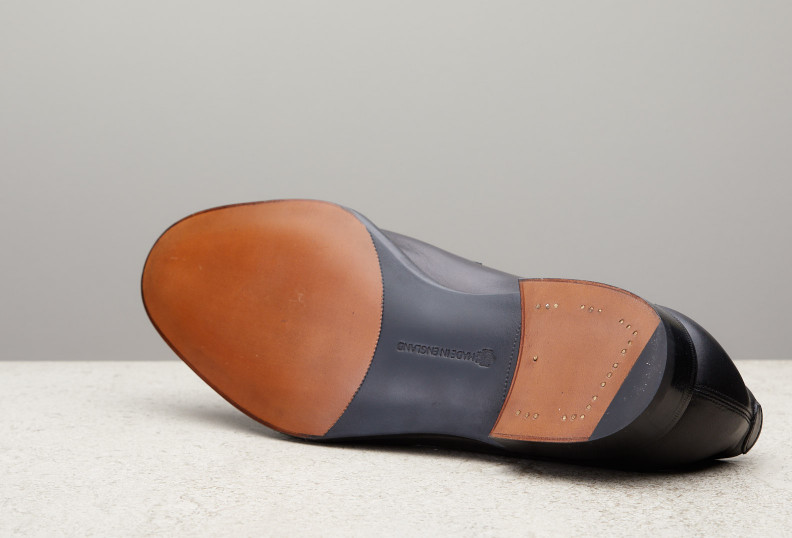 Edward Green Piccadilly Unlined 184 Last — Black Delapre With Slim Leather Soles