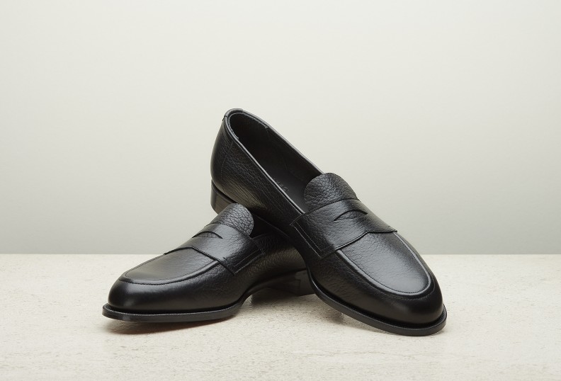 Edward Green Piccadilly Unlined 184 Last — Black London Grain With Slim Leather Soles