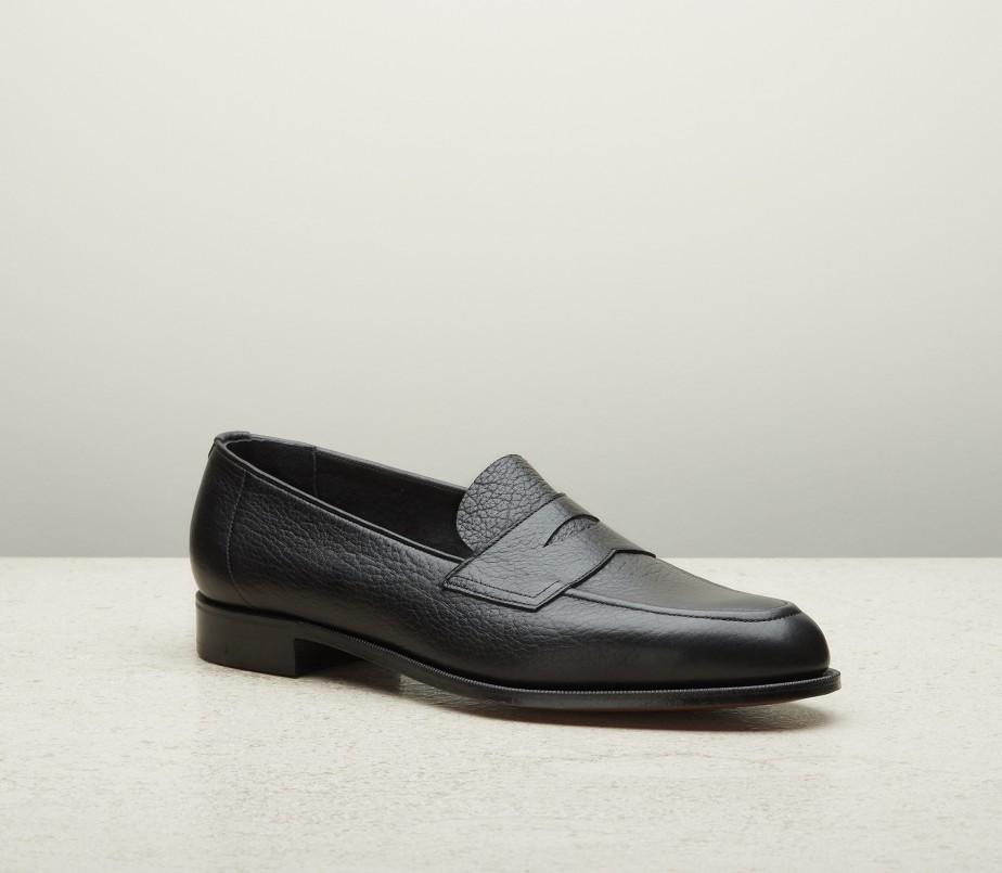 edward green Piccadilly Unlined 184 Last — black london grain with slim leather soles