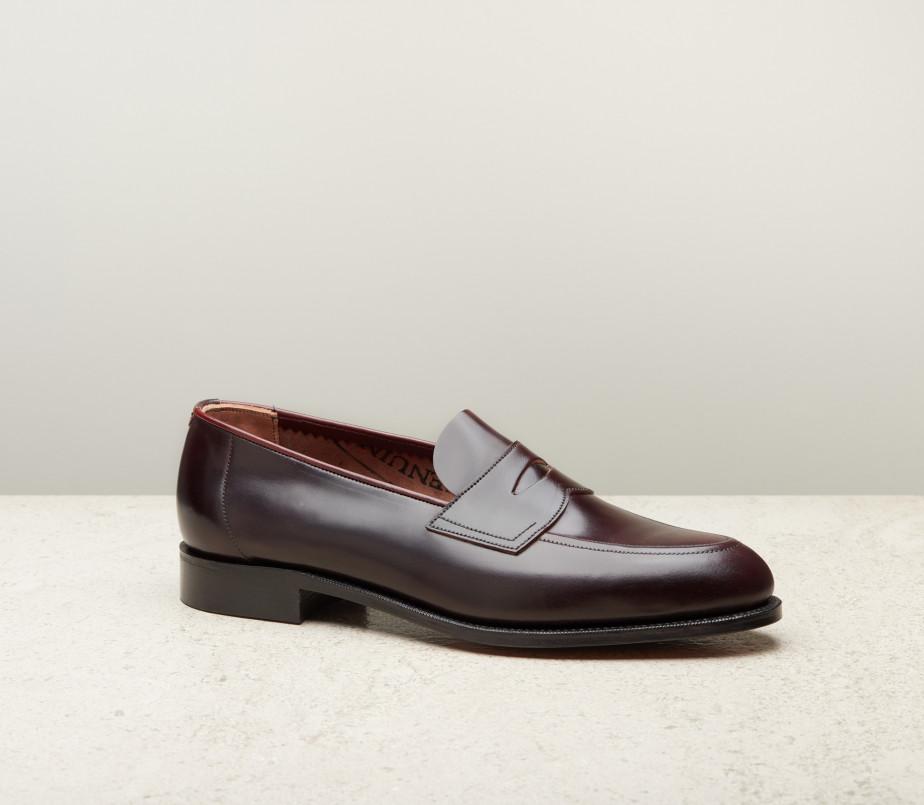 edward green Piccadilly Unlined 184 Last — burgundy cordovan with slim leather soles