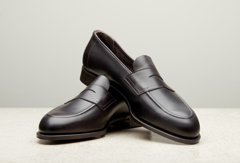 Edward Green Piccadilly Unlined 184 Last — Dark Brown Delapre With Slim Leather Soles