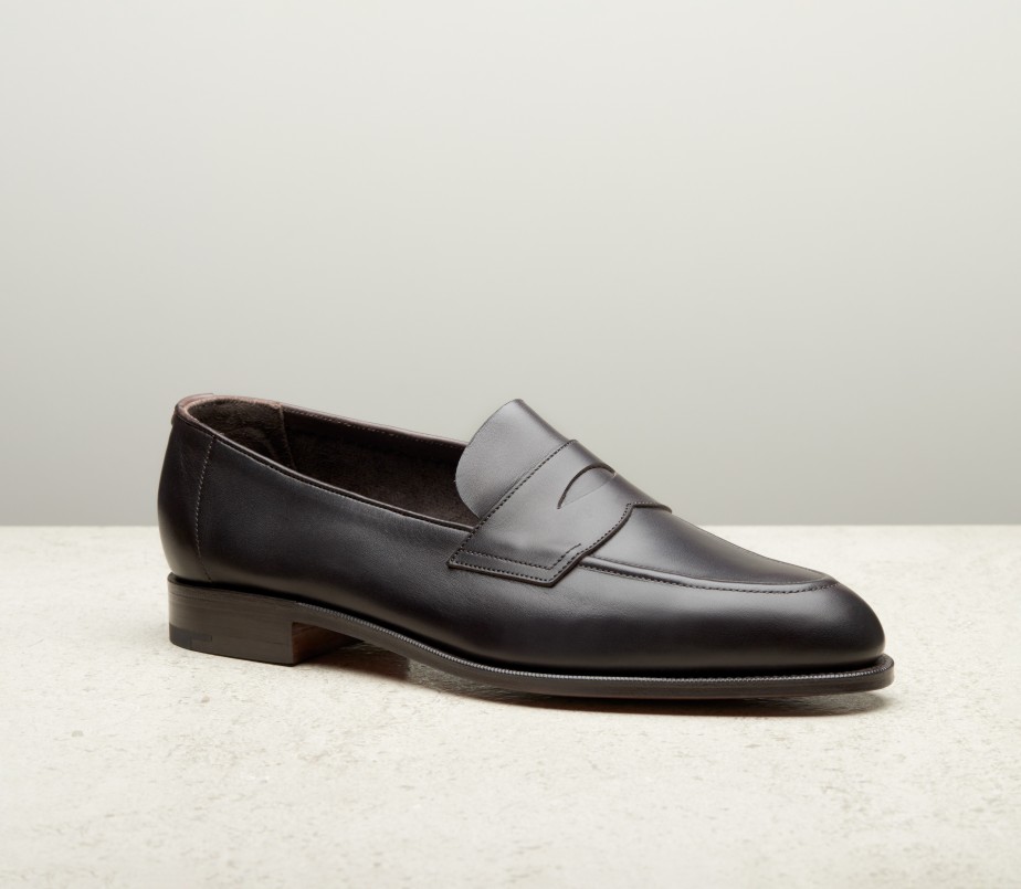 edward green Piccadilly Unlined 184 Last — dark brown delapre with slim leather soles