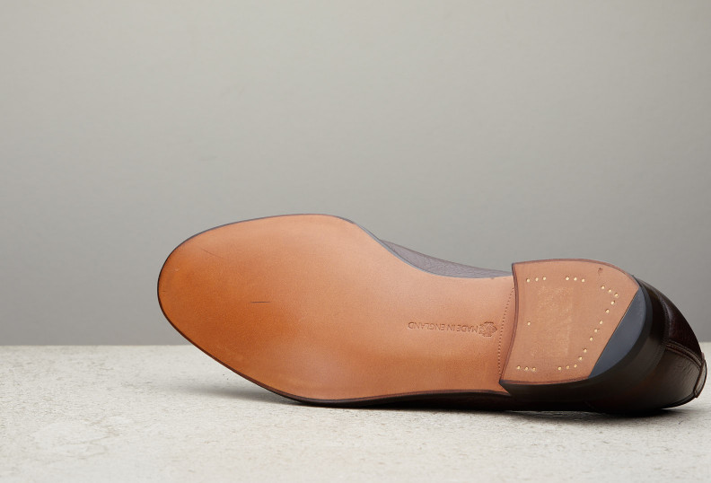 Edward Green Piccadilly Unlined 184 Last — Dark Brown London Grain