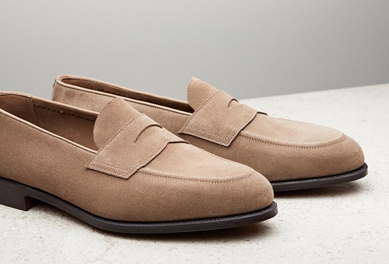 Edward Green Piccadilly Unlined 184 Last — Mole Suede With Slim Leather Soles
