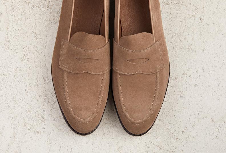 Edward Green Piccadilly Unlined 184 Last — Mole Suede With Slim Leather Soles